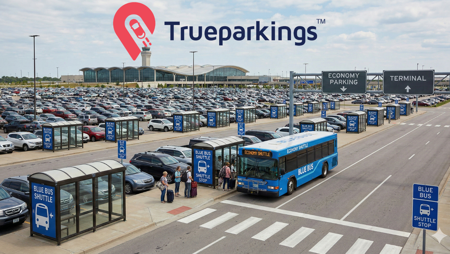 Trueparkings: Kansas City International Airport (KCI/MCI) | Economy Parking at MCI: Coupons, Rates, Locations & Savings Tips kansas-city-economy-parking