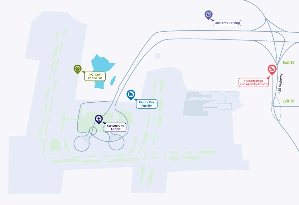 Kansas City International Airport Map (MCI) Kansas City International Airport Map (MCI)