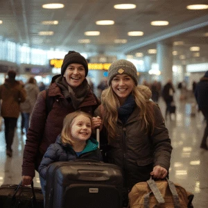 Parking at MCI Airport with Trueparkings family travelling for holidays