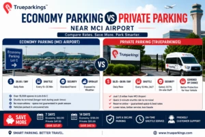 Economy Parking vs Private Parking Near MCI Airport Economy Parking vs Private Parking Near MCI Airport